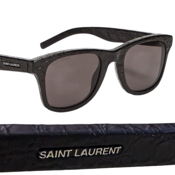 Saint Laurent SL51 Ace Crocodile Sunglasses UNISEX Wayfarer Made in Italy - Picture 1 of 11